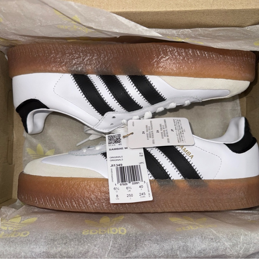 Adidas Samba White Black with Gum Sole